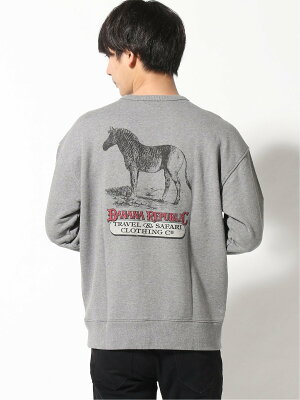 【SALE/66%OFF】BANANA REPUBLIC (M)ゼブラグラフィック スウェットシャツ バナナ・リパブリック カットソー スウェット グレー