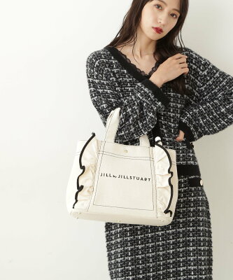 JILL by JILLSTUART フリルトート(大) ジル バイ ジルスチュアート バッグ その他のバッグ ホワイト ブラック ブラウン【送料無料】