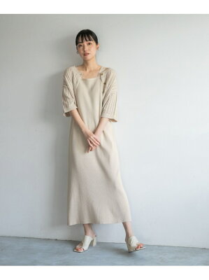 【SALE/30%OFF】LOWRYS FARM (W)スカシニットキャミ2POP ローリーズファーム ワンピース キャミワンピース ベージュ イエロー グリーン ブラック【送料無料】