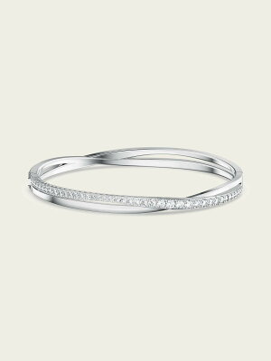 SWAROVSKI 【公式】【スワロフスキー】Twist バングル, ホワイト, ロジウム・プレーティング スワロフスキー アクセサリー・腕時計 ブレスレット・バングル ホワイト【送料無料】