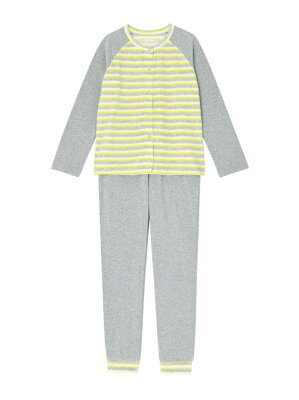 【SALE/30%OFF】une nana cool しましまベロア パジャマ ウンナナクール インナー/ナイトウェア ルームウェア/その他 イエロー パープル【送料無料】
