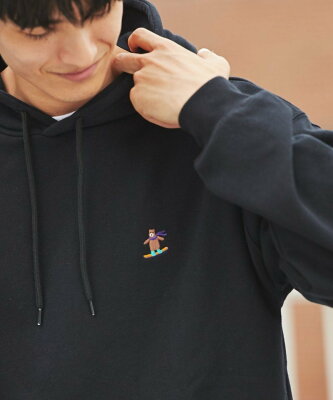 【SALE/16%OFF】coen ワンポイント刺繍ウィンターベア裏起毛パーカー(WEB限定カラー) コーエン トップス カットソー・Tシャツ ブラック ホワイト ベージュ ブラウン ネイビー