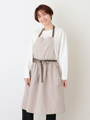 【SALE/10%OFF】Afternoon Tea 綿麻シャンブレーエプロン アフタヌーンティー・リビング 生活雑貨 キッチン/ダイニング ベージュ ブルー