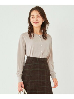【SALE/50%OFF】UNITED ARROWS green label relaxing Wash SILK クルーネック カーディガン -ウォッシャブル- ユナイテッドアローズ グリーンレーベルリラクシング トップス カーディガン グレー ブラック ブルー【送料無料】