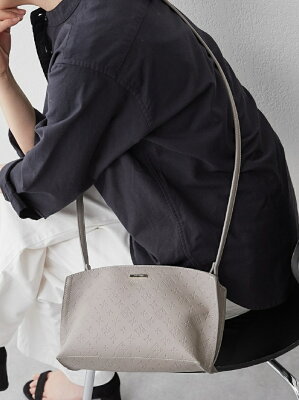 Daily russet フェイクレザー エンボス ミニショルダーバッグ デイリーラシット バッグ ショルダーバッグ グレー ゴールド シルバー ブラック【送料無料】