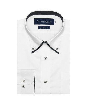 【SALE/40%OFF】BRICK HOUSE by Tokyo Shirts (M)【超形態安定】マイターボタンダウンカラー 綿100% 長袖ビジネスワイシャツ トーキョーシャツ スーツ・フォーマル Yシャツ・カッターシャツ ホワイト