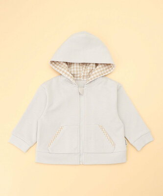 【SALE/50%OFF】COMME CA ISM ギンガムチェック使い パーカ(80・90cm) コムサイズム マタニティウェア・ベビー用品 その他のベビーグッズ ベージュ ネイビー
