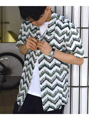 【SALE/50%OFF】MK MICHEL KLEIN homme エスニックオープンカラーシャツ<Rayon / Cottom> ミッシェルクランオム シャツ/ブラウス【RBA_S】【RBA_E】
