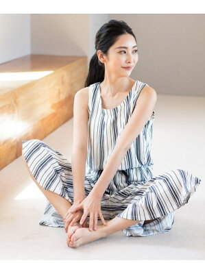 fran de lingerie bumpyタンクトップ・パンツ上下セット フランデランジェリー インナー/ナイトウェア ルームウェア/トップス ネイビー ブラウン グレー ピンク グリーン