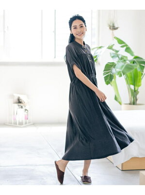 fran de lingerie bumpy半袖ワンピース フランデランジェリー インナー・ルームウェア パジャマ グレー ブラウン ネイビー ピンク グリーン