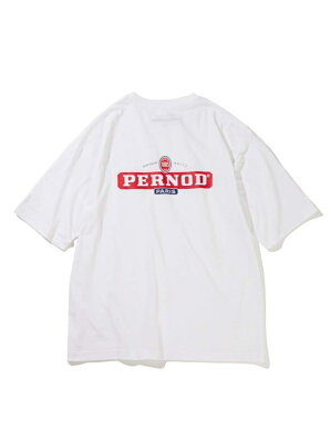 EDIFICE 【Vacances a Paris】PERNOD ロゴプリント Tシャツ エディフィス カットソー Tシャツ ホワイト ブラック【送料無料】