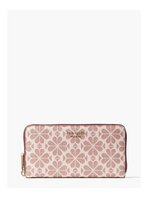 【SALE/40%OFF】kate spade new york スペード フラワー コーテッド キャンバス ジップ アラウンド コンチネンタル ウォレット ケイトスペードニューヨーク 財布/小物 財布 ピンク【送料無料】