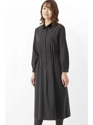 【SALE/28%OFF】HUMAN WOMAN 綿シルクツイル変形ドットプリントワンピース ヒューマン ウーマン ワンピース【RBA_S】【RBA_E】【送料無料】