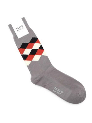 【SALE/55%OFF】TAKEO KIKUCHI アーガイルカジュアルソックス タケオキクチ ファッショングッズ ソックス/靴下 グレー オレンジ ネイビー