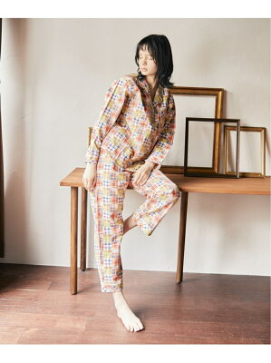 【SALE/50%OFF】une nana cool Random check パジャマ ウンナナクール インナー/ナイトウェア ルームウェア/その他 レッド グリーン
