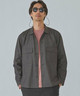 【SALE/50%OFF】UNITED ARROWS green label relaxing CM ウォッシャブル ECO サージ シャツ ブルゾン < 機能性生地 / ストレッチ > ユナイテッドアローズ アウトレット シャツ/ブラウス 長袖シャツ グレー グリーン ネイビー【送料無料】