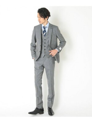 CROWDED CLOSET NARROW TWピンヘッドスーツ メンズ ビギ ビジネス/フォーマル セットアップスーツ グレー ネイビー ブルー【送料無料】