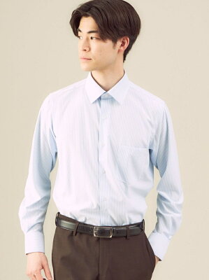 UNITED ARROWS green label relaxing <機能/イージーアイロン・吸水速乾・ストレッチ>WTO ロンスト トリコット スリム ワイドカラー ユナイテッドアローズ グリーンレーベルリラクシング シャツ/ブラウス 長袖シャツ ブルー グリーン【送料無料】