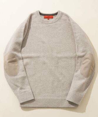 【SALE/40%OFF】ROSSO 『XLサイズあり』ハミルトンラムズウールエルボーパッチニット アーバンリサーチロッソ トップス ニット ベージュ ブラック グレー ネイビー オレンジ【送料無料】