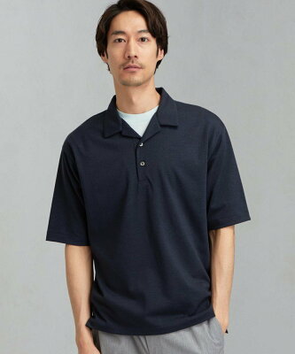 【SALE/40%OFF】UNITED ARROWS green label relaxing CM ドライ ウール ミックス オープンカラー ポロシャツ ユナイテッドアローズ アウトレット カットソー ポロシャツ ネイビー ホワイト ブラウン【送料無料】