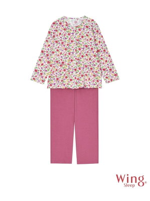 Wing Wing/(W)ウイング パジャマ 花柄 ロング袖・ロングパンツ ウイング インナー/ナイトウェア ルームウェア/その他 ピンク ブルー【送料無料】