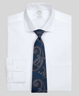 BROOKS BROTHERS (M)コットン/ポリエステル 46ゲージニット ロイヤルオックスフォード ドレスシャツ New Milano Fit ブルックス ブラザーズ スーツ・フォーマル Yシャツ・カッターシャツ ホワイト【送料無料】