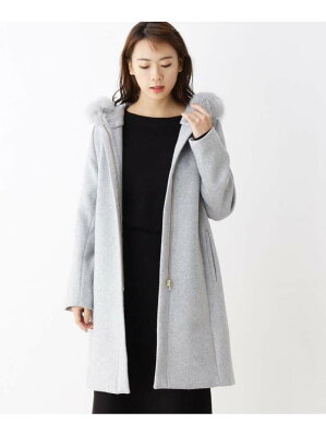 【SALE/70%OFF】OPAQUE.CLIP 【34(SS) 42(LL)WEB限定サイズ】【3WAY】 ウール混フーデットファーコート オペークドットクリップ コート/ジャケット コート/ジャケットその他 グレー ブラック ブラウン ベージュ【送料無料】