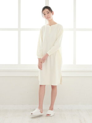 【SALE/50%OFF】Cocoonist オーガニックコットンワンピース コクーニスト インナー/ナイトウェア ルームウェア/その他 ホワイト ネイビー