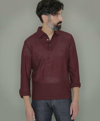 【SALE/40%OFF】MACKINTOSH LONDON ハニカム長袖ブライトンポロシャツ マッキントッシュ ロンドン トップス ポロシャツ レッド ブルー ブラウン【送料無料】