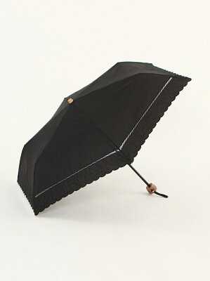 【SALE/10%OFF】Afternoon Tea スカラップドット刺繍晴雨兼用折りたたみ傘 日傘 アフタヌーンティー・リビング ファッショングッズ 日傘/折りたたみ傘 ブラック ホワイト ネイビー