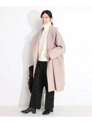 【SALE/50%OFF】VERMEIL par iena ショールカラーコート ヴェルメイユ パー イエナ コート/ジャケット ハーフコート ピンク ブラウン【送料無料】