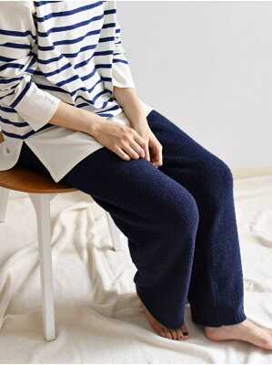 SHIPS Days 【SHIPS別注】nestwell:セミワイドパンツ シップス インナー/ナイトウェア ルームウェア/ボトムス ネイビー ベージュ【送料無料】