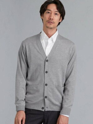 UNITED ARROWS green label relaxing ET 120s ハイゲージ 天竺 Vネック カーディガン ユナイテッドアローズ グリーンレーベルリラクシング ニット カーディガン グレー ブラウン ネイビー【送料無料】
