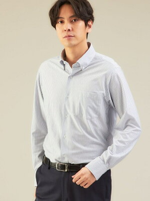 UNITED ARROWS green label relaxing <機能/イージーアイロン・吸水速乾・抗菌> WTO TC ロンスト スリム ボタンダウン シャツ ユナイテッドアローズ グリーンレーベルリラクシング シャツ/ブラウス 長袖シャツ ネイビー グレー【送料無料】