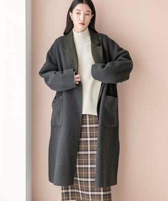 【SALE/50%OFF】LOWRYS FARM (W)メリノWフェイスRVコート ローリーズファーム ジャケット・アウター チェスターコート グレー ブラウン【送料無料】