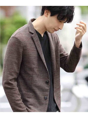 MK MICHEL KLEIN homme カットジャケット/TCメランジスラブ ミッシェルクランオム ニット カーディガン ブラウン グレー ブラック【送料無料】