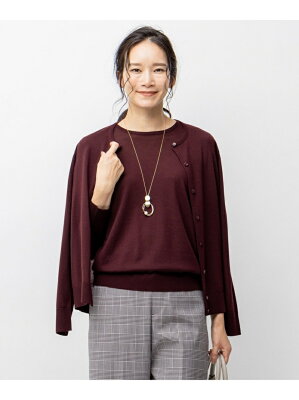 【SALE/40%OFF】自由区 L 【Sサイズ有】WORSTED WOOL ニットカーディガン ジユウク トップス カーディガン レッド ブラック ベージュ ブルー【送料無料】