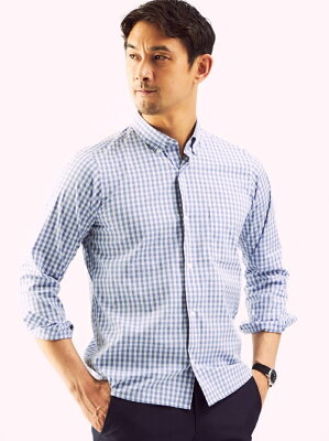 UNITED ARROWS green label relaxing < 機能 / ストレッチ > WTO N/C/PU ユーティリティー ドット ボタンダウン シャツ ユナイテッドアローズ グリーンレーベルリラクシング シャツ/ブラウス 長袖シャツ ブルー ホワイト【送料無料】