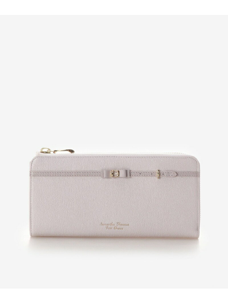 サマンサタバサ 長財布 レディース 【SALE／30%OFF】Samantha Thavasa Petit Choice ビジューリボンベルトLジップ長財布 サマンサタバサプチチョイス 財布・ポーチ・ケース 財布 ピンク レッド グレー【送料無料】