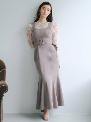 SNIDEL 【WEB限定カラーあり】コルセットマーメイドジャンスカ スナイデル ワンピース ロングワンピース/マキシワンピース グレー ブラック ネイビー【送料無料】