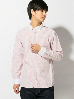 【SALE/45%OFF】GLOBAL WORK (M)ストライプOXフォードシャツ グローバルワーク シャツ/ブラウス 長袖シャツ オレンジ ブルー グリーン