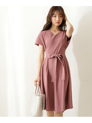 【SALE/10%OFF】PROPORTION BODY DRESSING |美人百花 6月号掲載|ウエストタックフレアニットワン プロポーションボディドレッシング ワンピース ワンピースその他 ベージュ グリーン【送料無料】