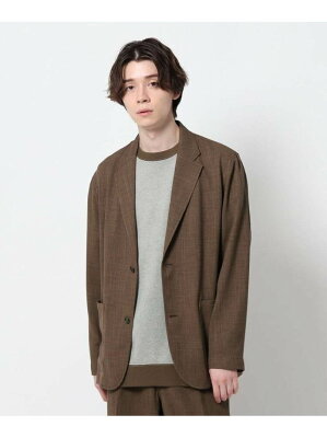【SALE/50%OFF】THE SHOP TK リネンライクポリブッチャージャケット ザ ショップ ティーケー スーツ・フォーマル セットアップスーツ ブラウン ネイビー