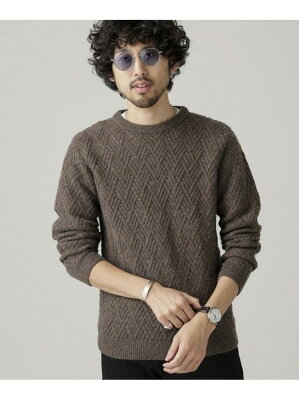 【SALE/40%OFF】nano・universe モヘヤMIXウールバスケットクルーニット ナノユニバース ニット ニットその他 ブラウン ネイビー グレー【送料無料】