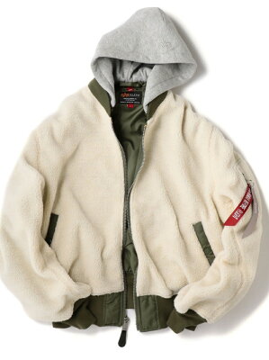 【SALE/40%OFF】SHIPS ALPHA:別注ビッグシルエットシェルパフリースMA-1NATUS シップス コート/ジャケット ブルゾン ブラウン ブラック【送料無料】