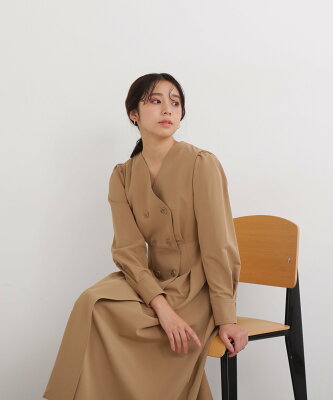NATURAL BEAUTY BASIC トレンチディテールワンピース ナチュラルビューティベーシック ワンピース ワンピースその他 ベージュ グレー ネイビー【送料無料】