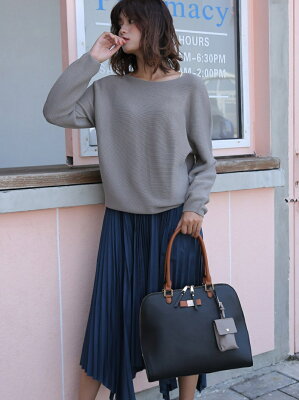 dazzlin dazzlin/(W)3カラー配色ブガッティーL スタイルコード バッグ トートバッグ ブラック ブルー ブラウン イエロー ネイビー ベージュ ピンク レッド【送料無料】
