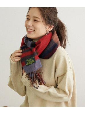 【SALE/40%OFF】ROPE' PICNIC PASSAGE ウールチェック柄ストール ロペピクニック ファッショングッズ ストール レッド ブラック ホワイト パープル