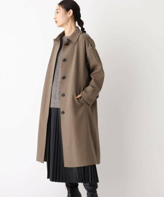 【SALE/50%OFF】OPAQUE.CLIP ダブルクロス ステンカラーコート オペークドットクリップ ジャケット・アウター ステンカラーコート カーキ ブラウン【送料無料】
