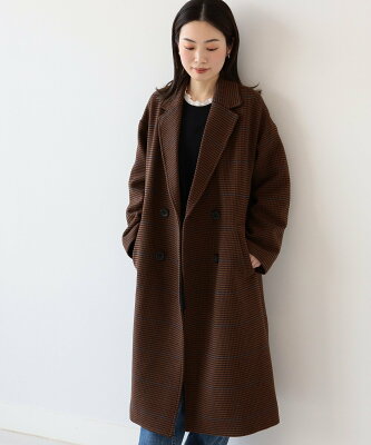 【SALE/40%OFF】Ray BEAMS 【人気沸騰中!】Ray BEAMS / チェック 4ボタン ダブル チェスターコート ビームス ウイメン ジャケット・アウター その他のジャケット・アウター ブラウン ベージュ【送料無料】